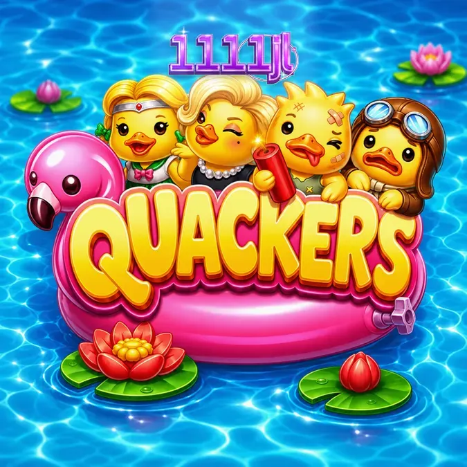 Ang makulay at masiglang interface ng Quackers slot na nagpapakita ng mga duck modifiers sa gitna ng cluster-pays grid.